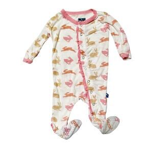 Kickee Pants Bunny Ruffle Bottom Pajamas Size 0-3m